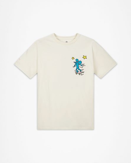 Women's Converse x Keith Haring Mouse T-Shirts Beige | AU 1E608S